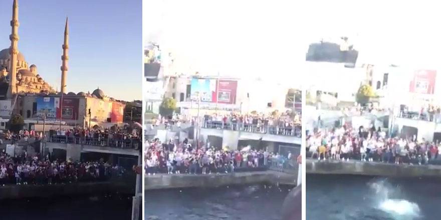 Yüzlerce Suriyeli Eminönü'nde yarışma düzenledi