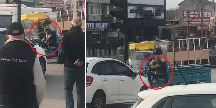 Yol ortasında kadına darp!