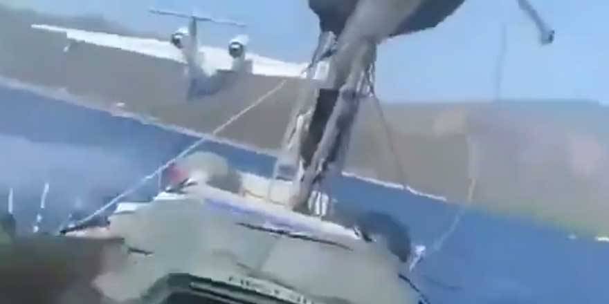 Yangın söndürme uçağı, facianın eşiğinden döndü