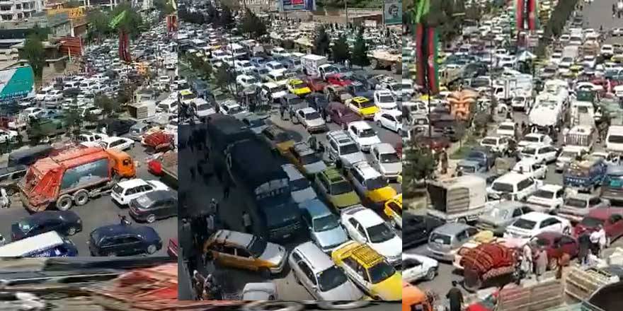 Kabil’de Taliban'dan kaçış trafiği! Yollar kilitlendi