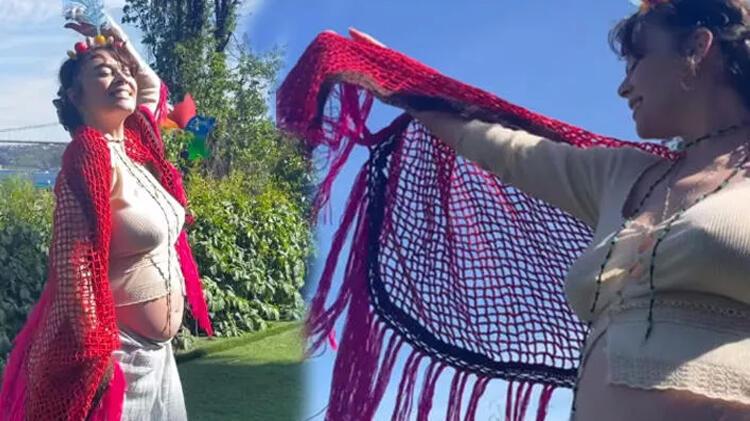 Baby Shower yerine ''Anneliğe geçiş'' kutlaması yapan Demet Evgar, karnına kına yaktı!