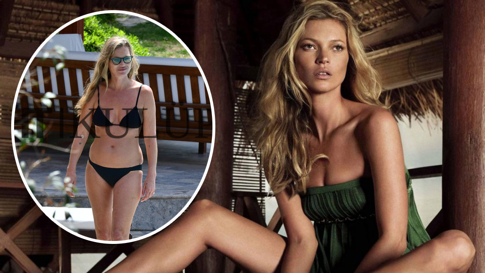 Kate Moss Bodrum'da bikinili görüntülendi