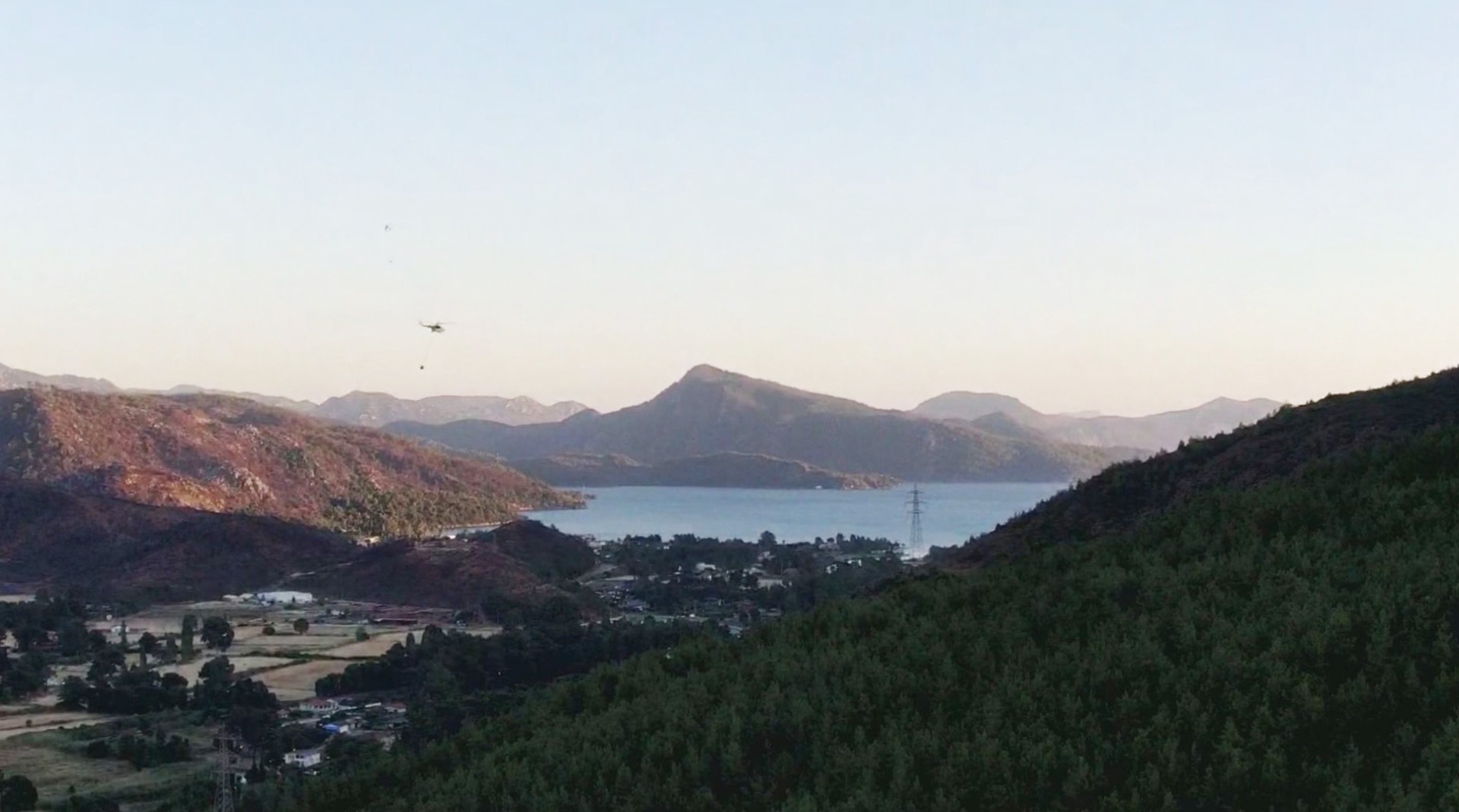 Marmaris’teki kara tablo havadan görüntülendi