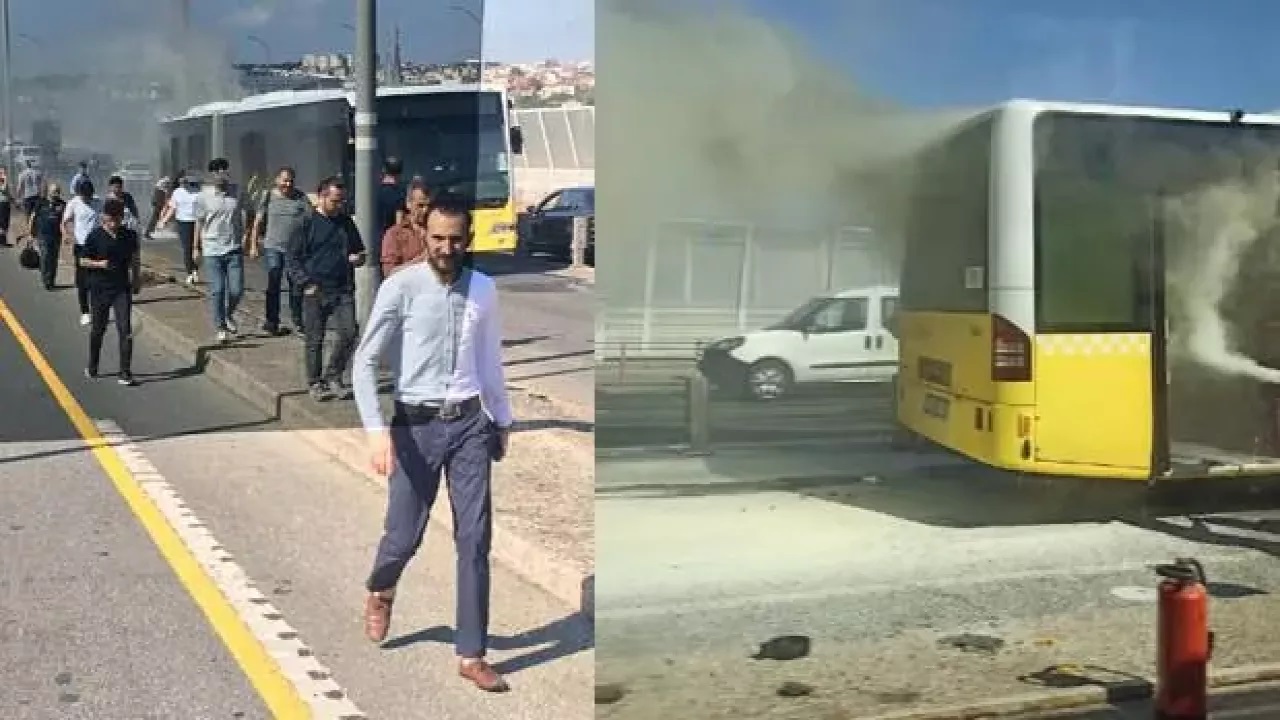 Haliç'te metrobüs alev aldı! Facia erken müdahale ile önlendi