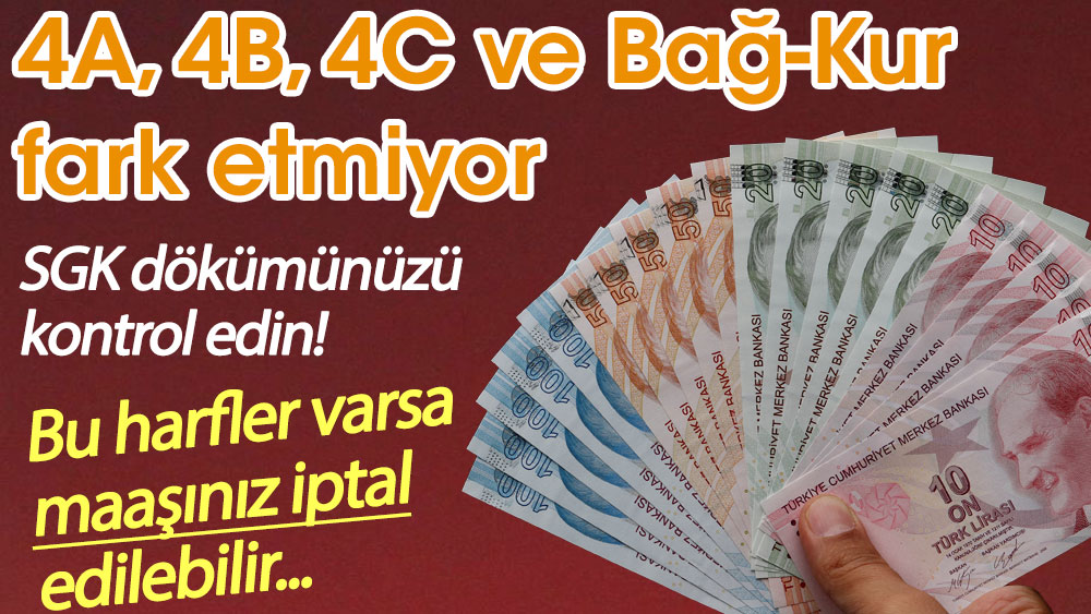 Milyonlarca çalışan ve emekliyi ilgilendiriyor! SGK dökümünüzde bu harfler varsa maaşınız iptal edilebilir