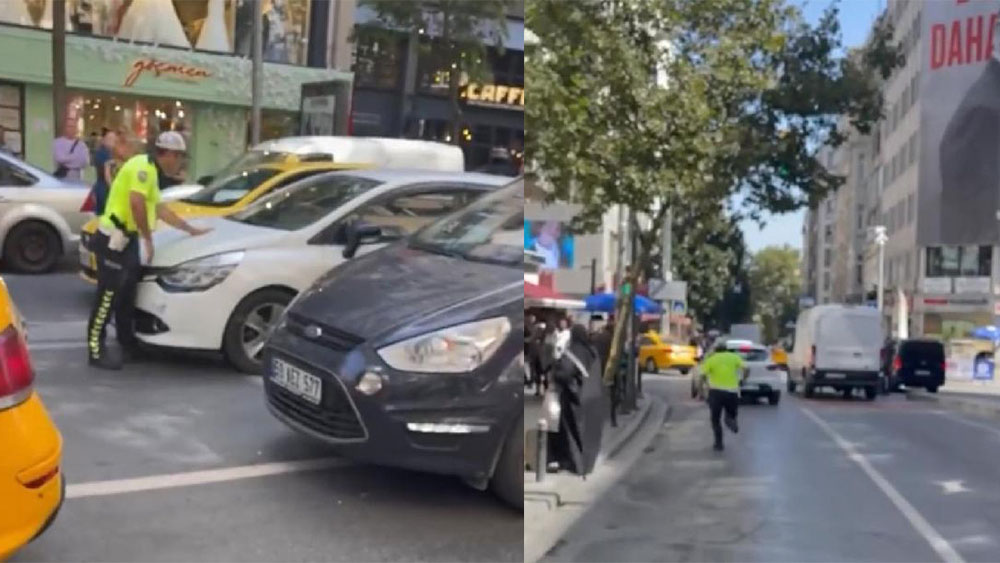 Şişli'de denetimden kaçan sürücü aracını polisin üzerine sürdü