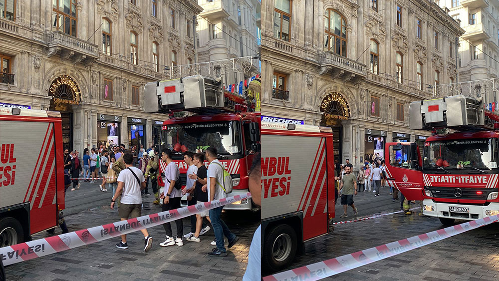 Taksim’de korkutan yangın!