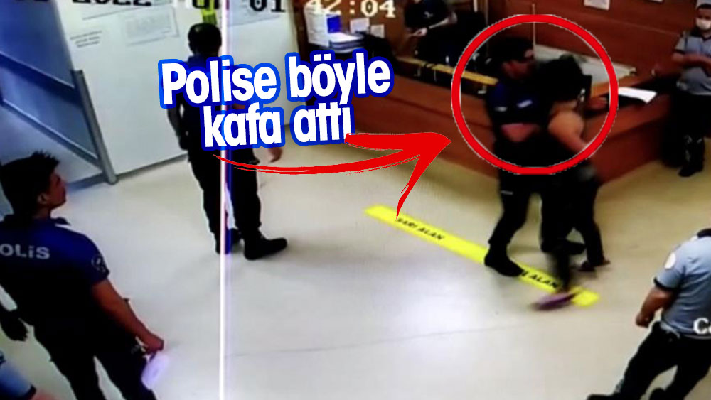 Genç kadın kendini kurtaran polise kafa atıp burnunu kırdı