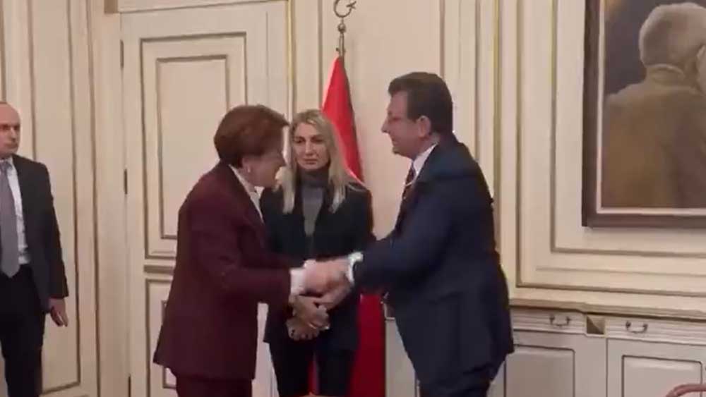 Siyasi yasak kararı sonrası Meral Akşener, İmamoğlu'na sarıldı