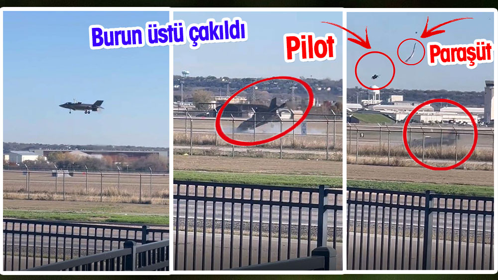 F-35 savaş uçağı iniş sırasında böyle düştü