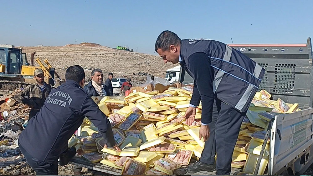 Şanlıurfa’da 7 tondan fazla bozuk tavuk eti tespit edildi