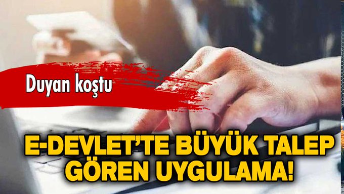 e- Devlet'te büyük talep gören uygulama!