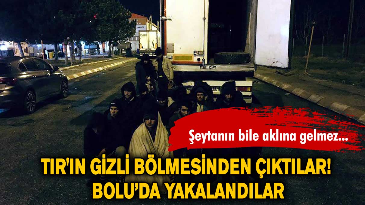 TIR'ın gizli bölmesinden çıktılar! Bolu’da yakalandılar