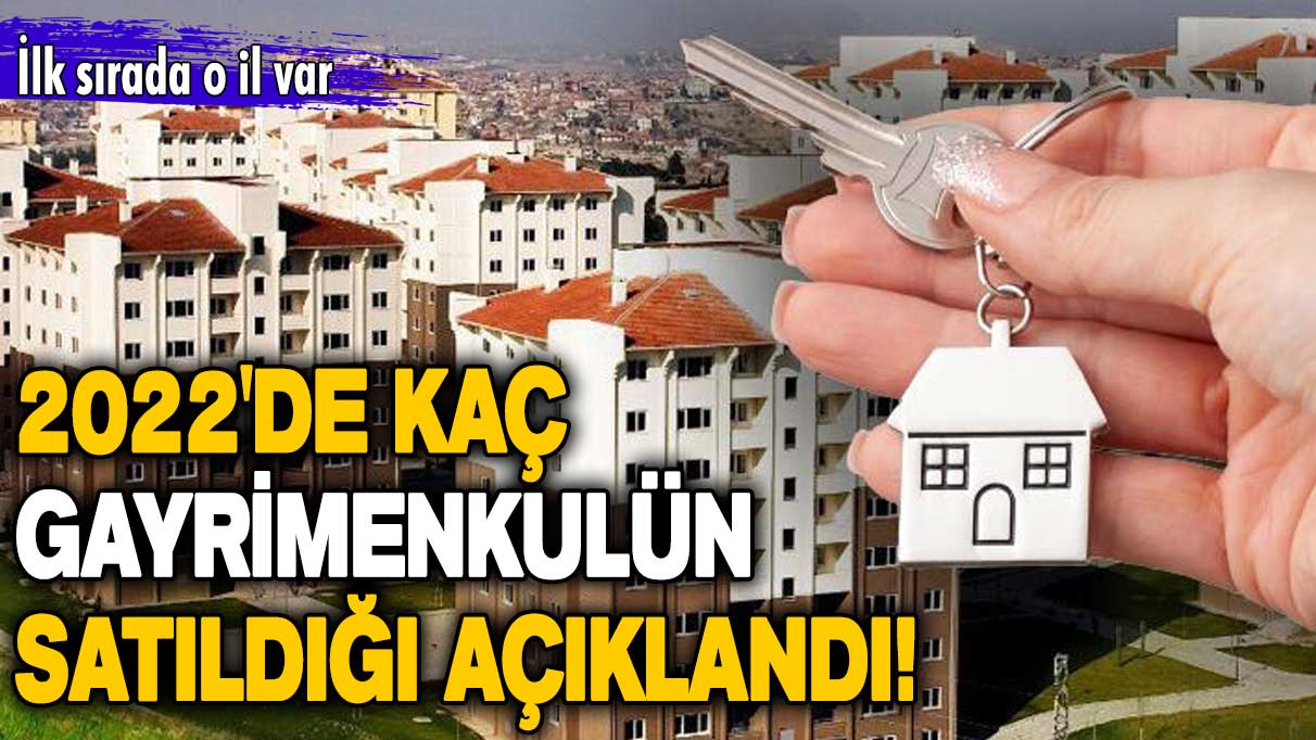 2022'de kaç gayrimenkulün satıldığı açıklandı! İlk sırada o il var