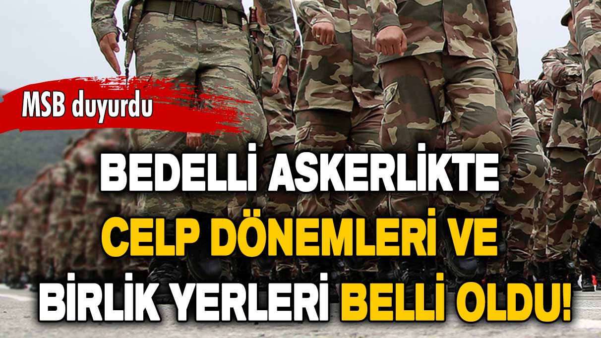 Bedelli askerlikte celp dönemleri ve birlik yerleri belli oldu!