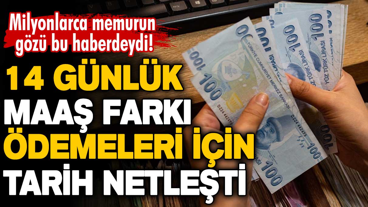 Milyonlarca memurun gözü bu haberdeydi! 14 günlük maaş farkı ödemeleri için tarih netleşti