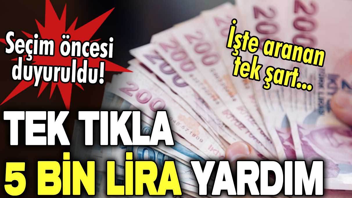 Seçim öncesi milyonlarca vatandaşa tek tıkla 5 bin 500 lira yardım! İşte aranan tek şart