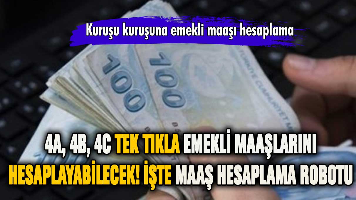 4a, 4b, 4c tek tıkla emekli maaşınızı öğrenin! Maaş hesaplama robotu çıktı!