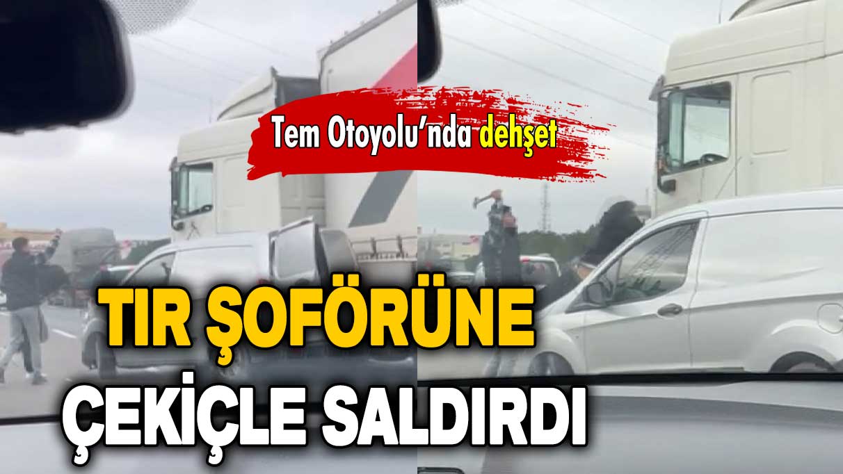 TEM Otoyolu'nda dehşet: TIR şoförüne çekiçle saldırdı!