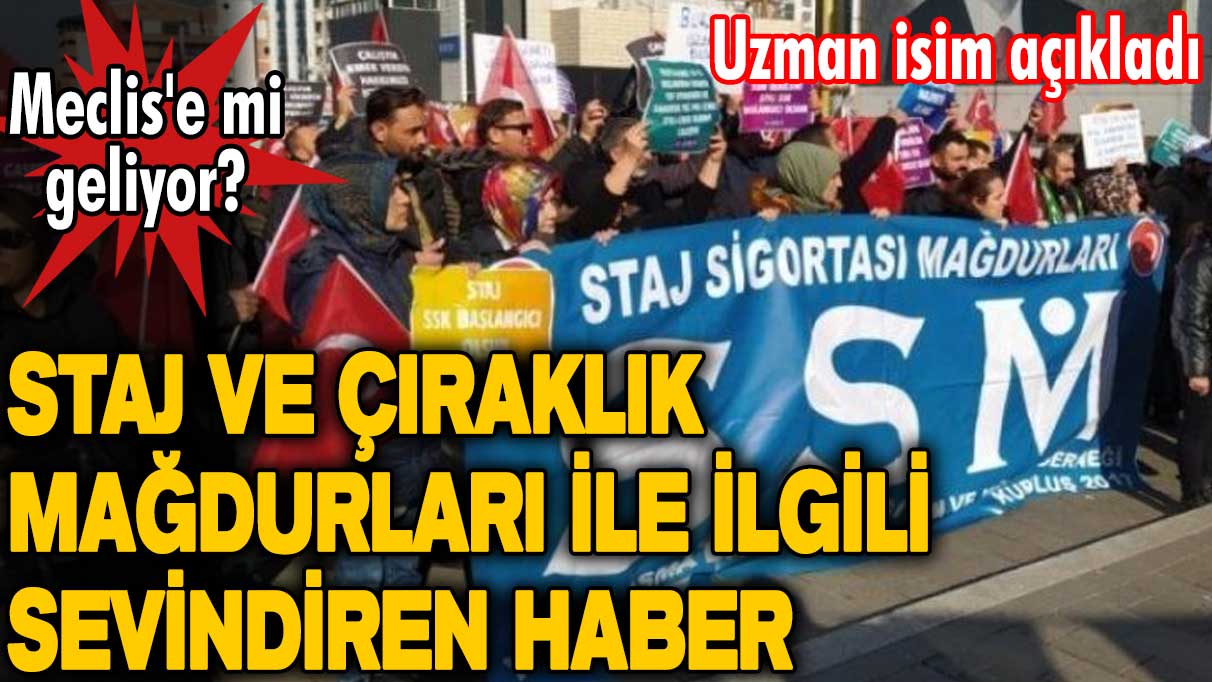 Staj ve çıraklık mağdurları ile ilgili müjdeli haber! Uzman isim açıkladı! Meclis'e mi geliyor?