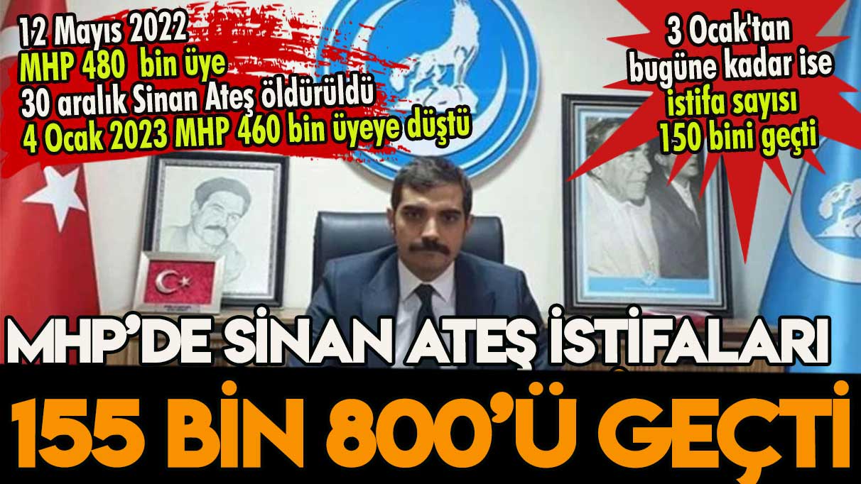 MHP'de Sinan Ateş istifaları 155 bin 800'ü geçti