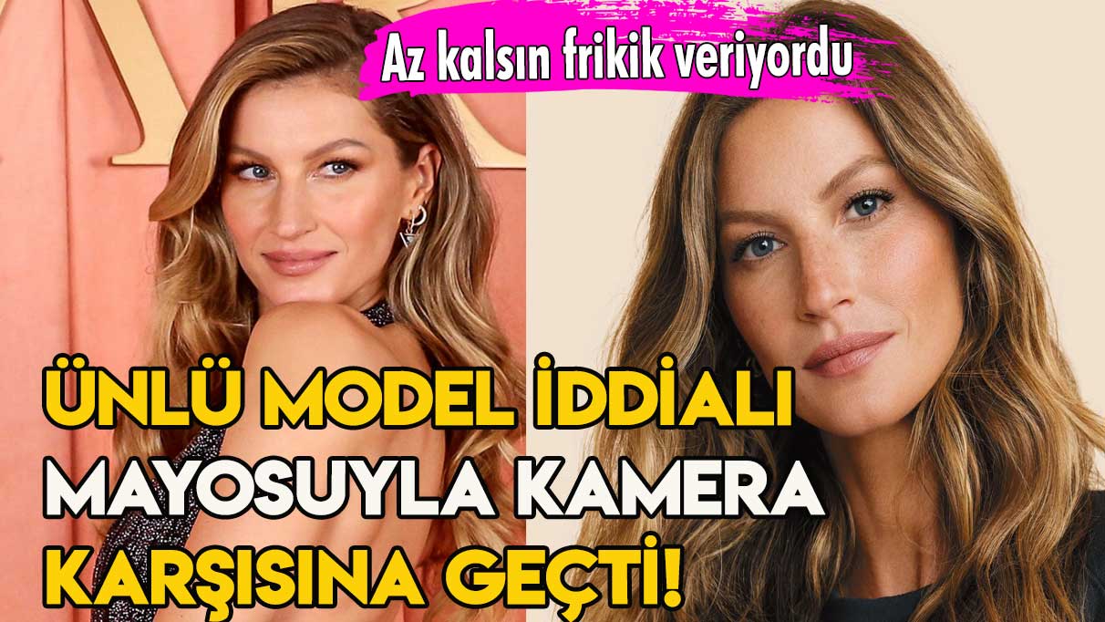 Ünlü model iddialı mayosuyla kamera karşısına çıktı! Az kalsın frikik veriyordu