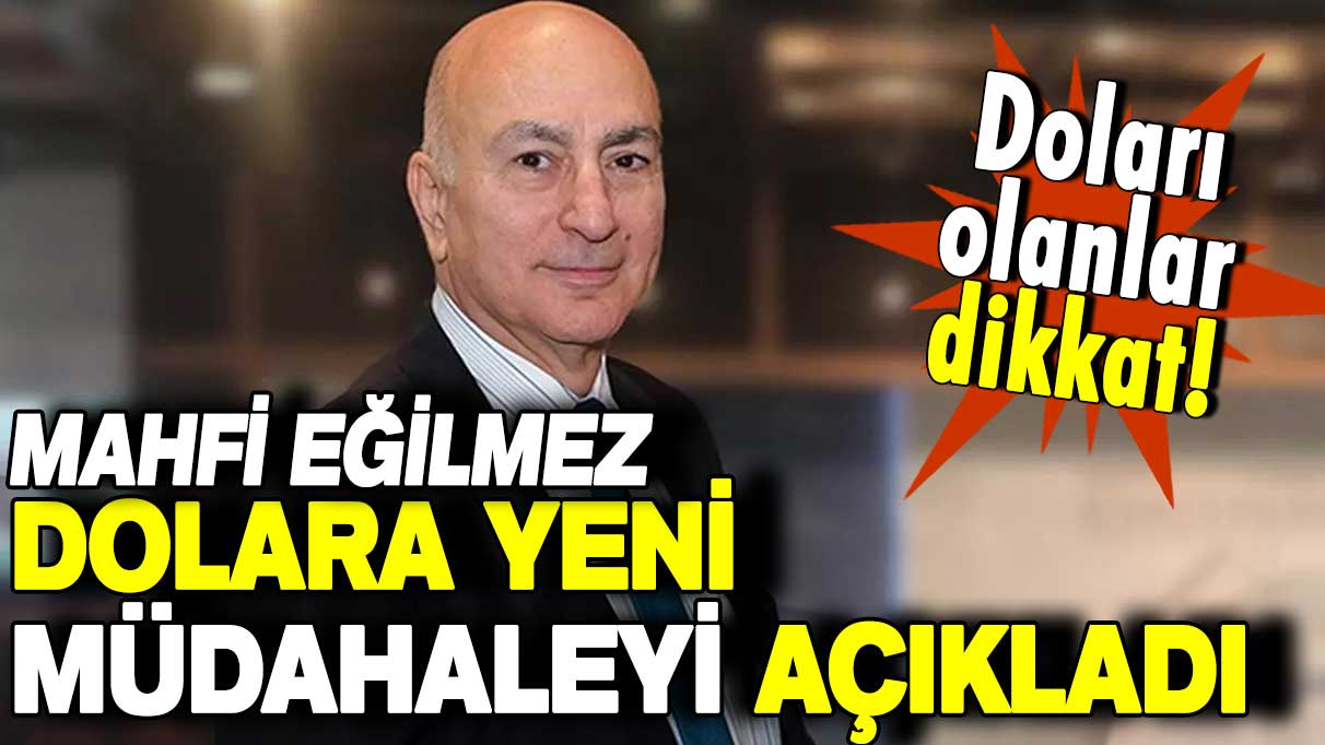 Dolar sahipleri bunu ilk kez duyacak: Mahfi Eğilmez dolara yapılan müdahaleyi açıkladı