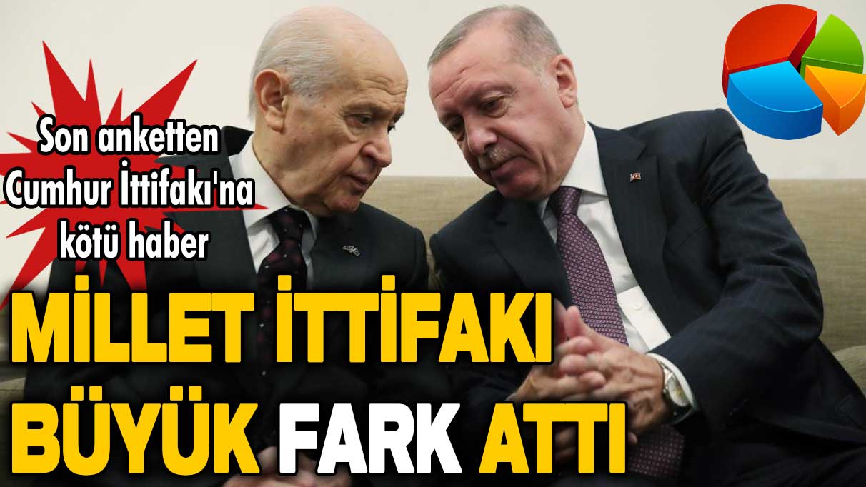 Son anketten Cumhur İttifakı'na kötü haber: Millet İttifakı büyük fark attı