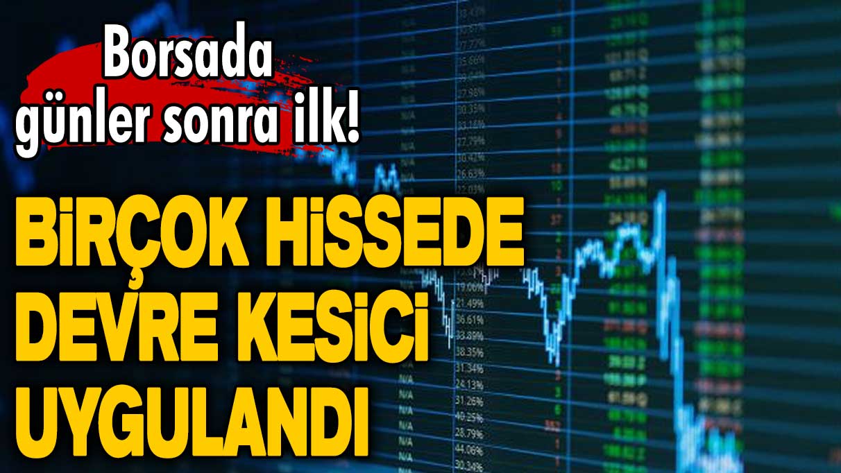 Borsada günler sonra ilk! Birçok hissede devre kesici uygulandı