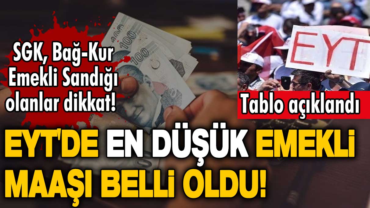 SGK, Bağ-Kur, Emekli Sandığı olanlar dikkat! EYT'de en düşük emekli maaşı belli oldu! Tablo açıklandı