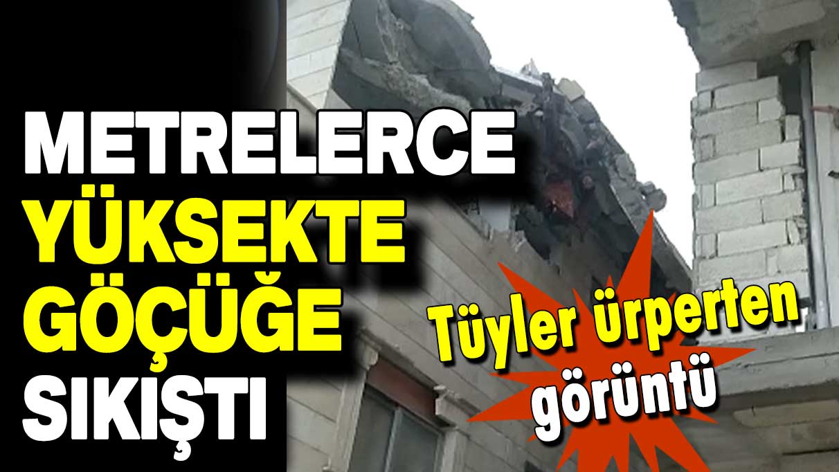 Halep’te tüyler ürperten görüntü: Çatı katında göçüğe sıkıştı!