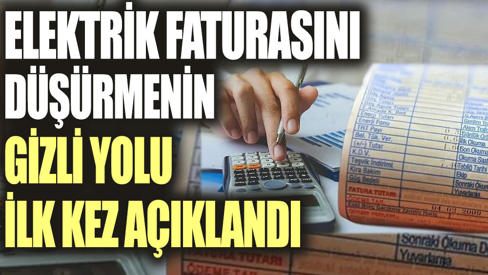 Elektrik faturasını düşürmenin gizli yolu ilk kez açıklandı