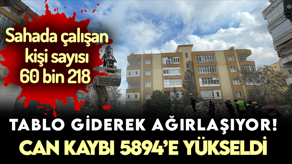 Depremin bilançosu ağırlaşıyor: Can kaybı 5894'e yükseldi