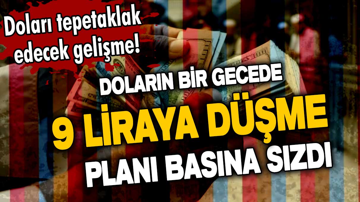 Doları tepetaklak edecek gelişme! Doların bir gecede 9 liraya düşme planı basına sızdı