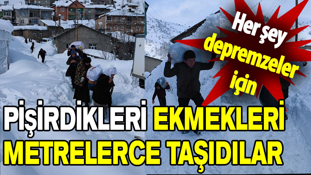 Her şey depremzeler için: Pişirdikleri ekmekleri metrelerce taşıdılar!