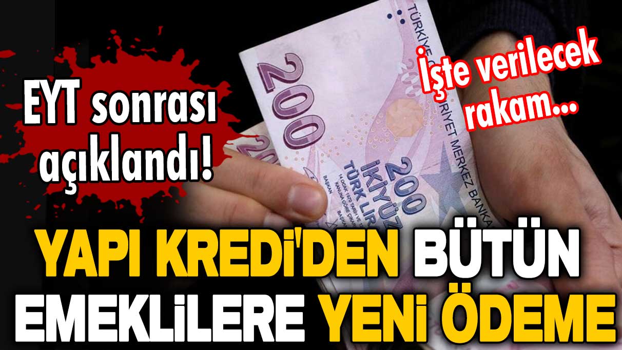 EYT sonrası açıklandı! Yapı Kredi'den bütün emeklilere yeni ödeme! İşte verilecek rakam