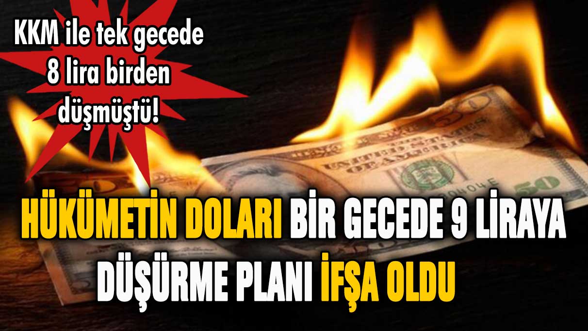 Hükümetin doları bir gecede 9 liraya düşürme planı ifşa oldu: İşte verilen tarih