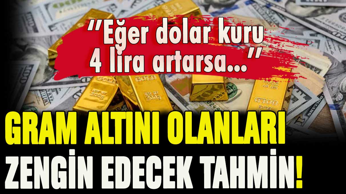 Dolar 4 lira artarsa diye duyurdu: Gram altını olanları zengin edecek tahmin!