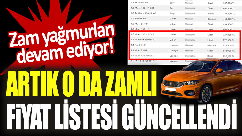 Fiat Egea'nın fiyat listesi güncellendi! İşte yeni rakamlar...