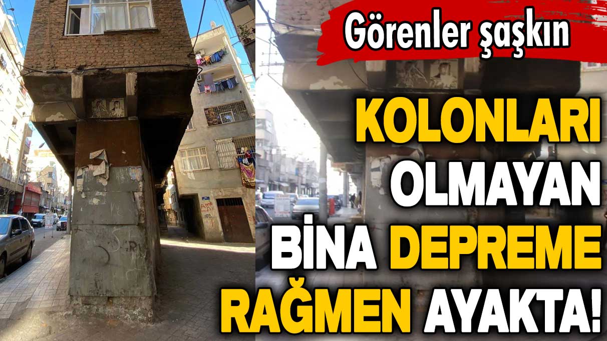 Görenler şaşkın! Kolonları olmayan bina depreme rağmen ayakta