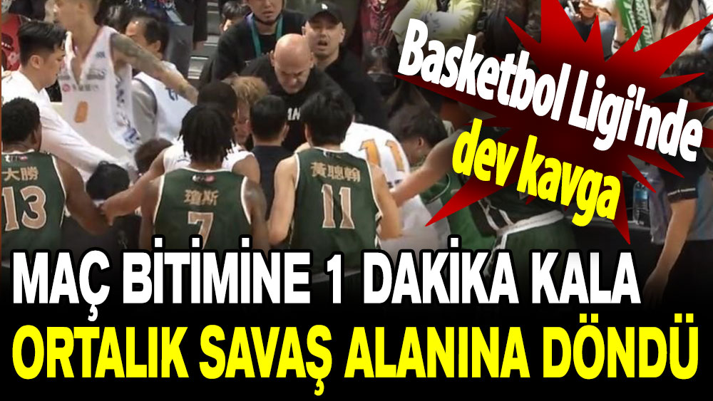 Basketbol Ligi'nde dev kavga: Maç bitimine 1 dakika kala ortalık savaş alanına döndü!