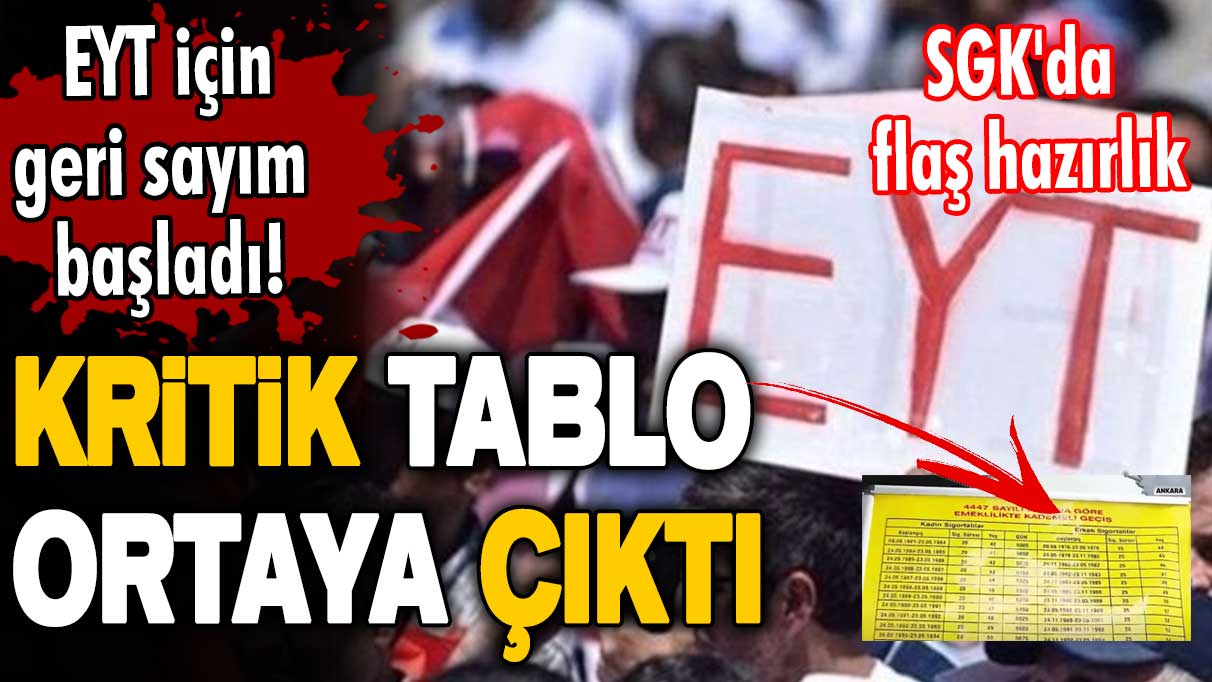 SGK'da flaş hazırlık! EYT için geri sayım başladı! Kritik tablo ortaya çıktı