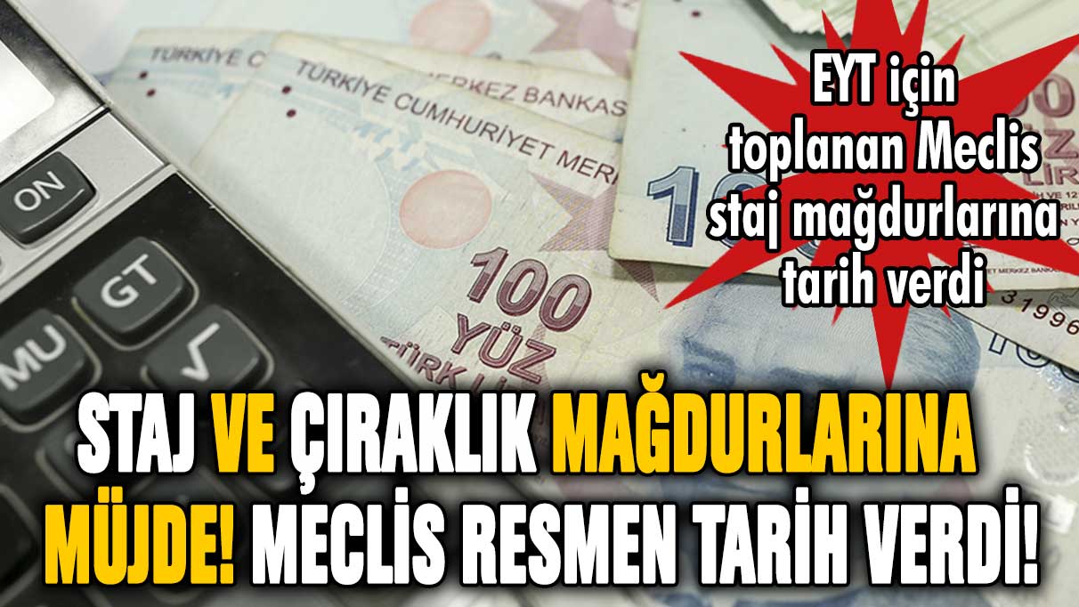 Staj ve çıraklık mağdurlarına müjde! Meclis stajyerler için tarih verdi