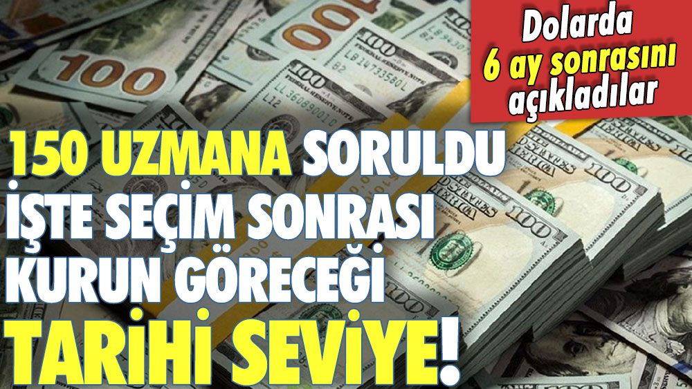 Dolarda 6 ay sonrasını açıkladılar: 150 uzman seçim sonrası kurun göreceği rakamı açıkladı