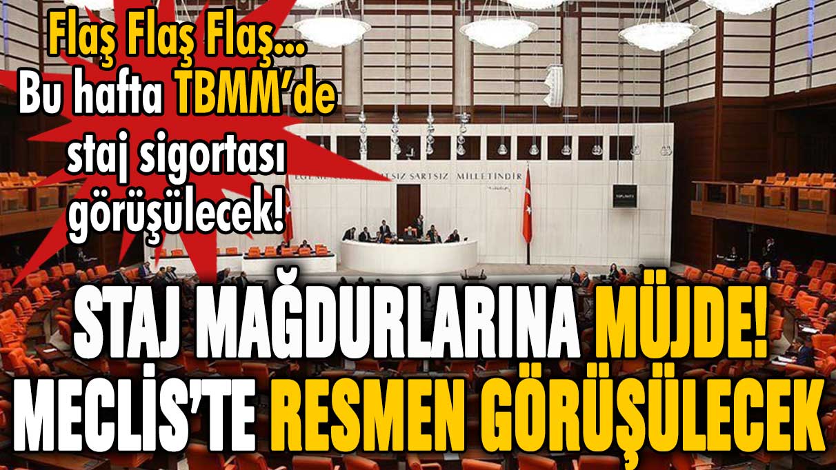 Staj ve çıraklık mağdurlarına son dakika müjdesi! Bu hafta Meclis'te staj görüşmesi yapılacak