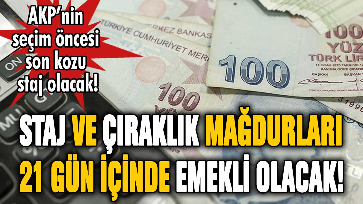 Staj ve çıraklık mağdurları 21 gün sonra emekli olacak! Erdoğan'ın seçim hamlesi belli oldu