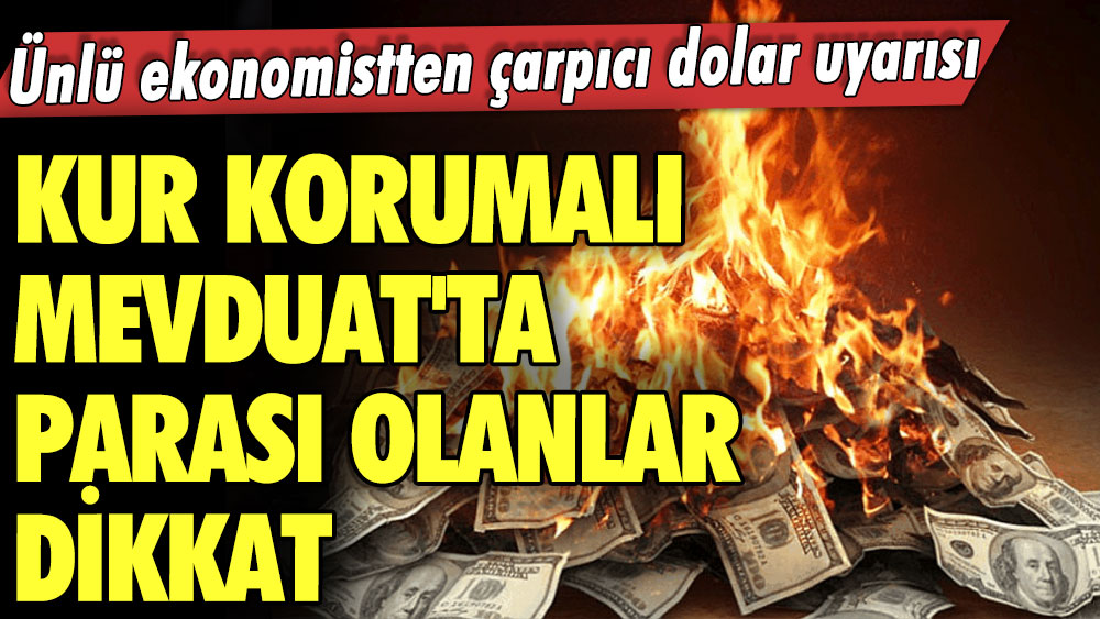 Ünlü ekonomistten çarpıcı dolar uyarısı! Kur Korumalı Mevduat'ta parası olanlar dikkat