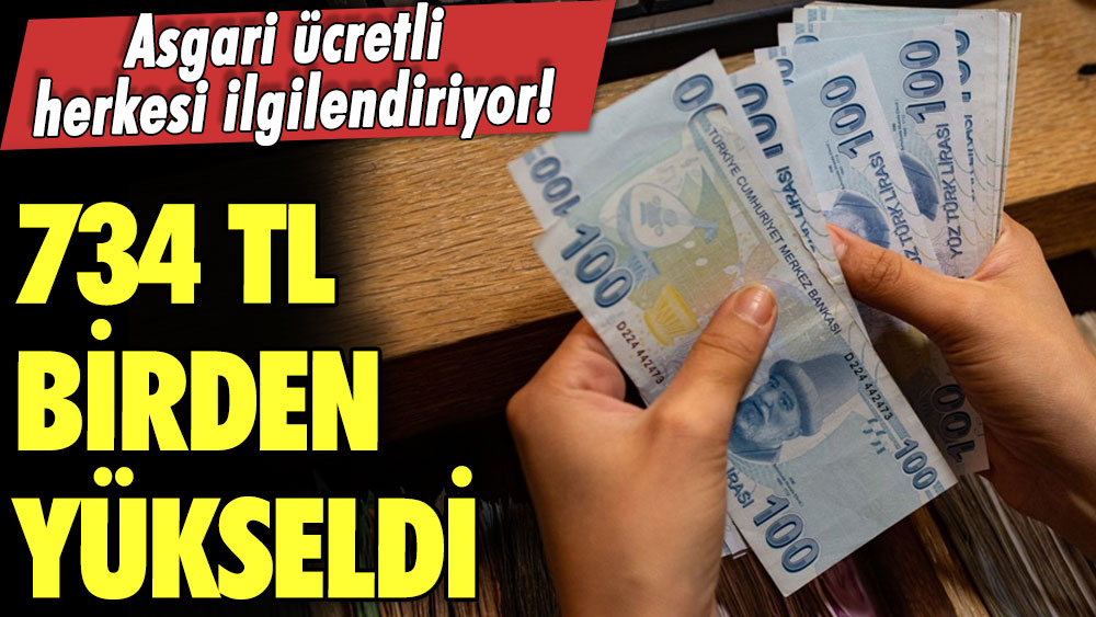 Asgari ücretli herkesi ilgilendiriyor! 734 TL birden yükseldi