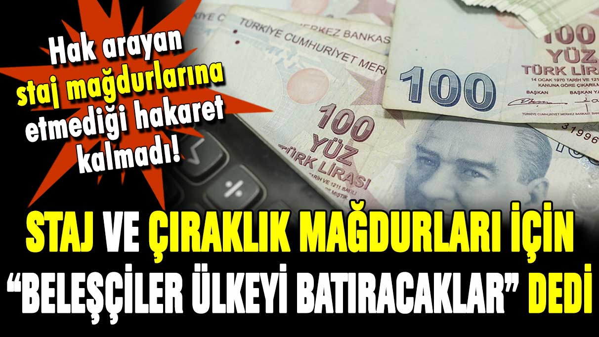 Staj ve çıraklık mağdurları için skandal açıklama! Yandaş yazardan stajyerlere şok sözler