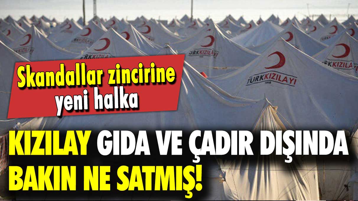 Skandallar zincirine yeni halka: Kızılay gıda ve çadır dışında bakın ne satmış!